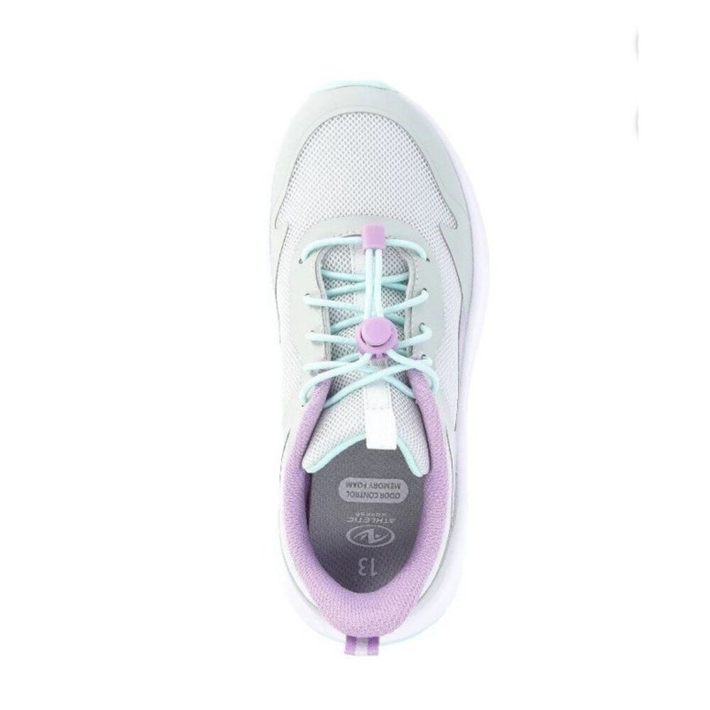 Athletic Works Teen Girl Bungee Mesh Jogger Sneakers Grey-multi Size 6 NWT - Picture 3 of 5
